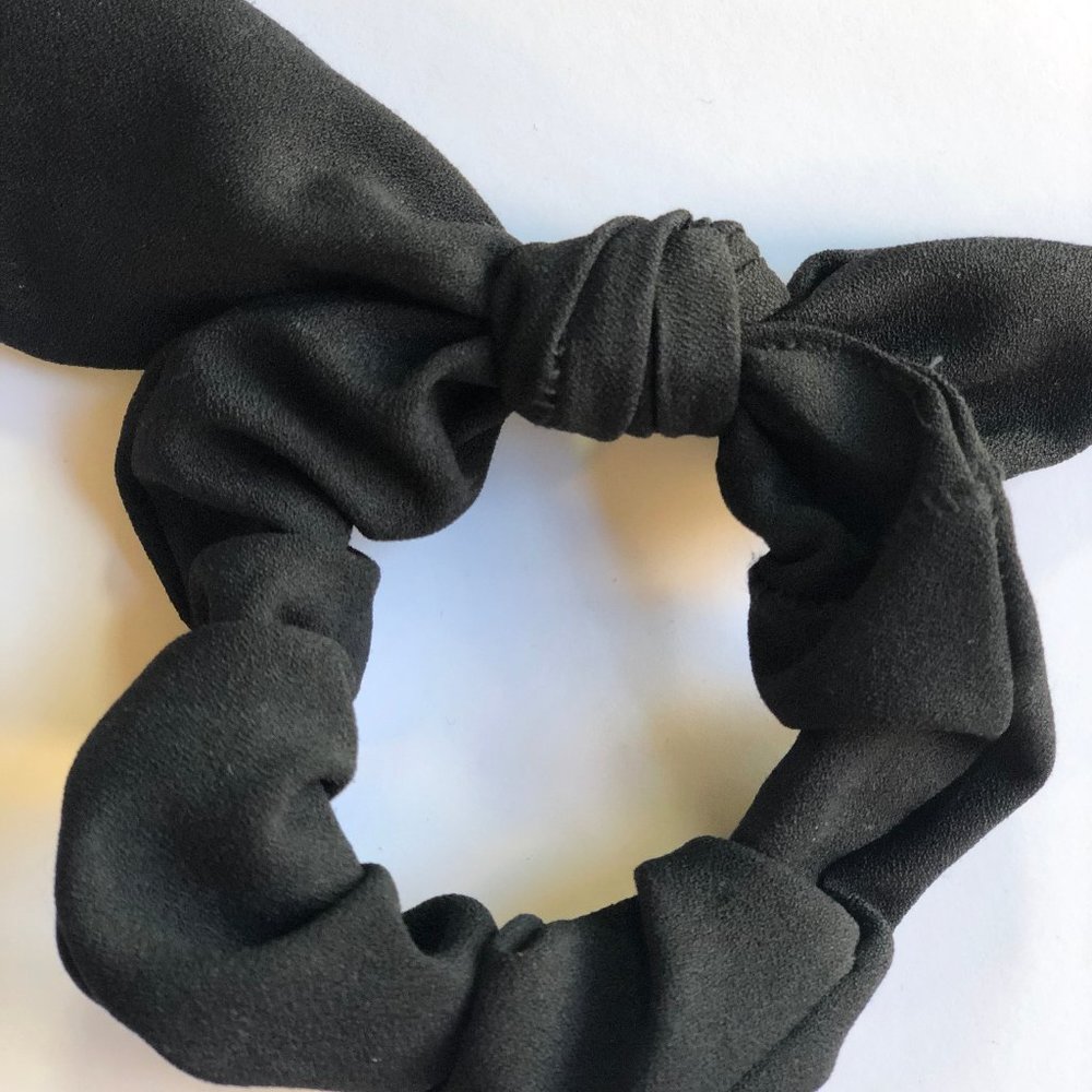 Handcrafted Black Scrunchie with Bow
